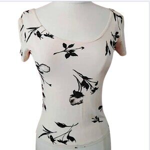 Sonia Fortuna Firenze Fancy T-shirt Stretch Floral Top Made in Italy Size S